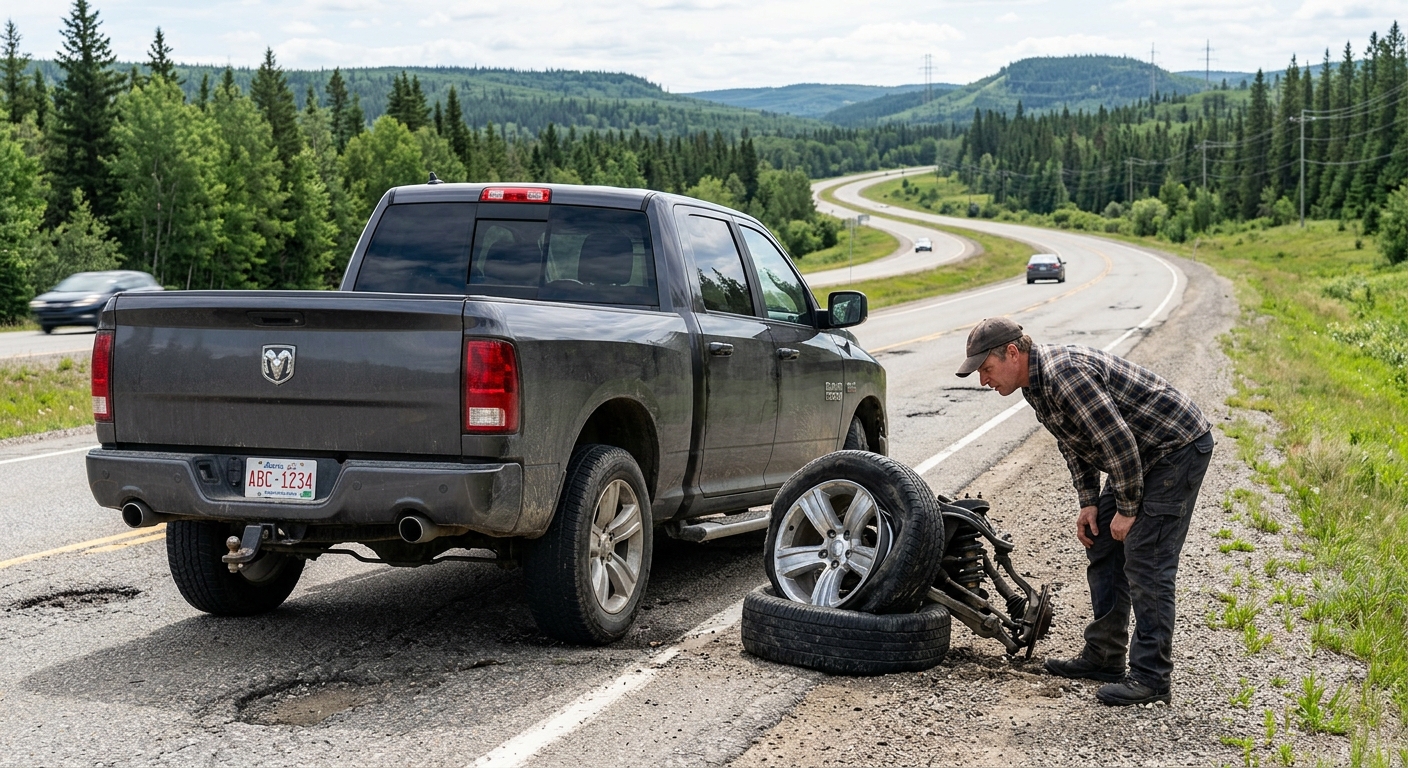 Camionnette endommagée